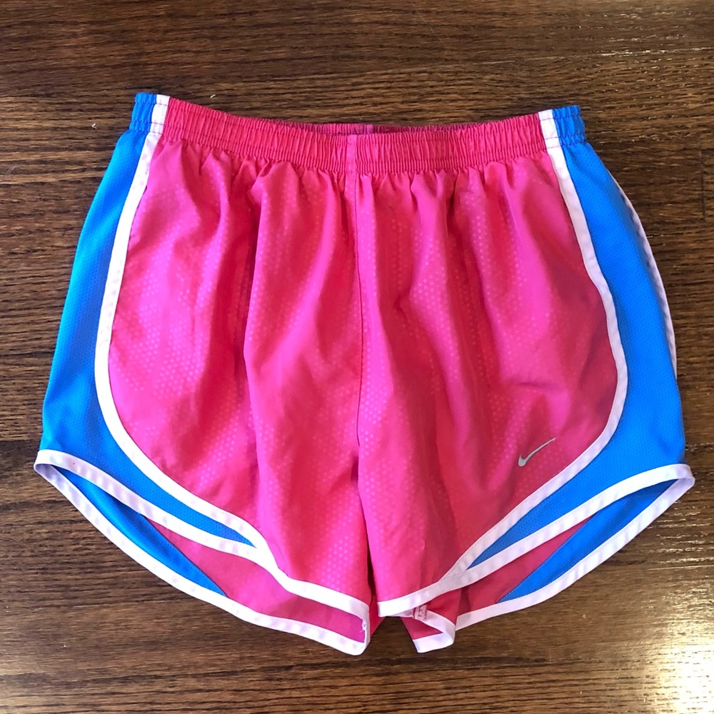 Nike shorts, pink and blue